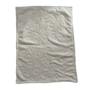 Little Beginnings ABC Alphabet Embossed Ivory Cream Baby Kids Lovey Blanket